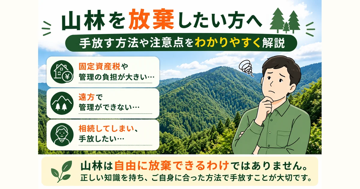 山林を放棄したい方へ|手放す方法や注意点をわかりやすく解説
