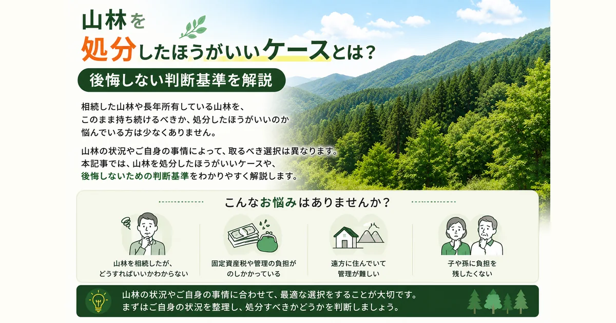 山林を処分したほうがいいケースとは?後悔しない判断基準を解説