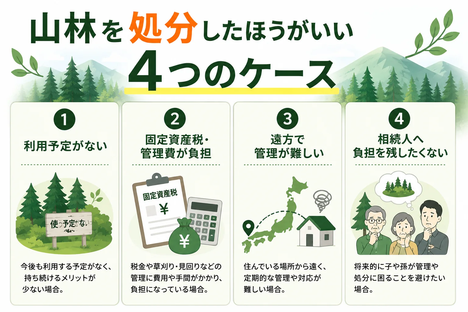 山林を処分したほうがいいケースとは?後悔しない判断基準を解説