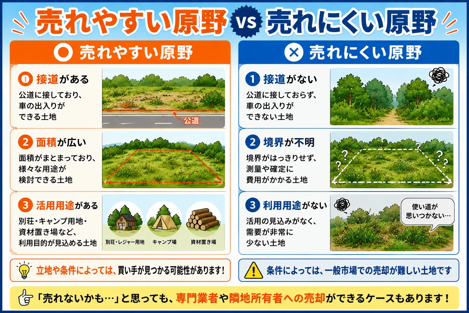 原野は売れる?売却・処分方法をわかりやすく解説