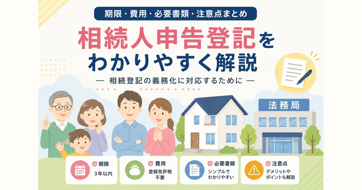 相続人申告登記をわかりやすく解説｜期限・費用・必要書類・注意点まとめ