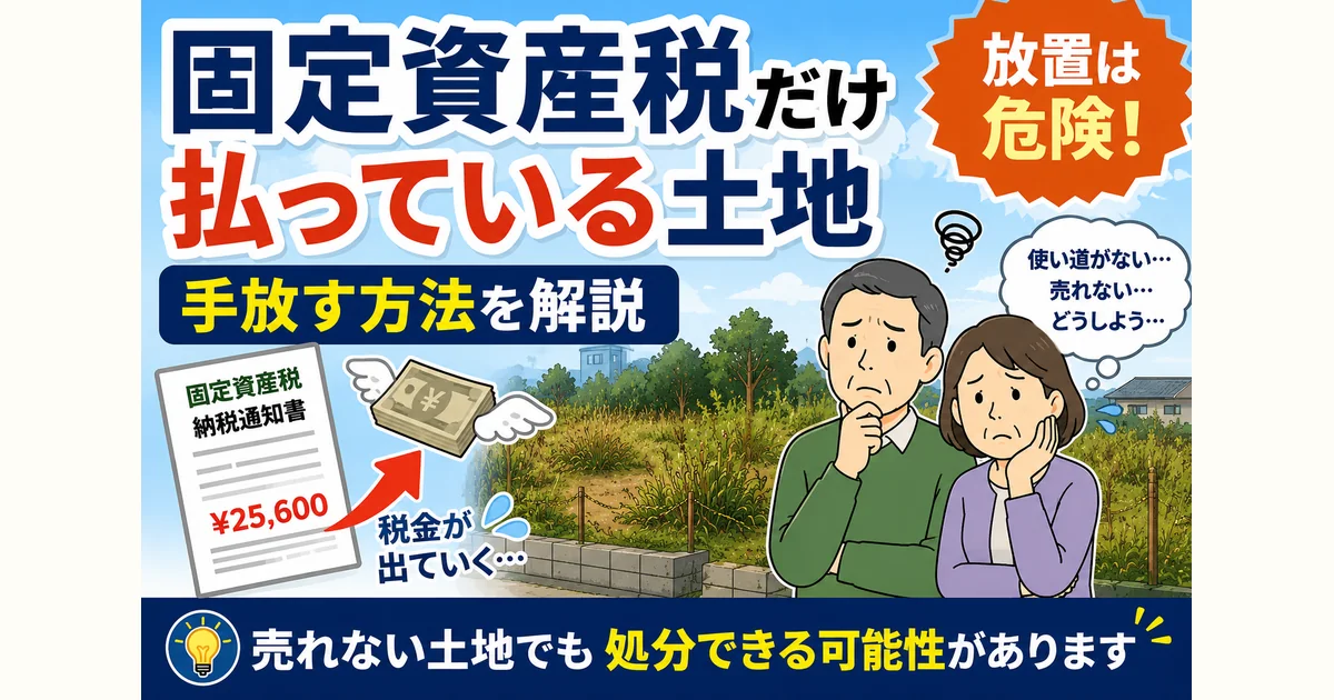 固定資産税だけ払っている土地は手放せる？処分方法を解説