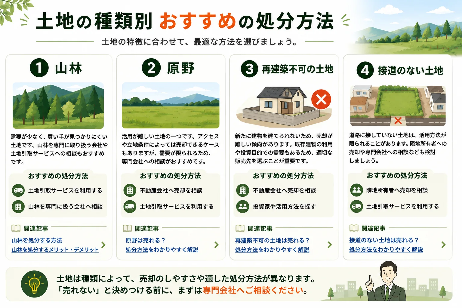 土地を処分する方法を徹底解説|売却・譲渡・引き取りまで紹介
