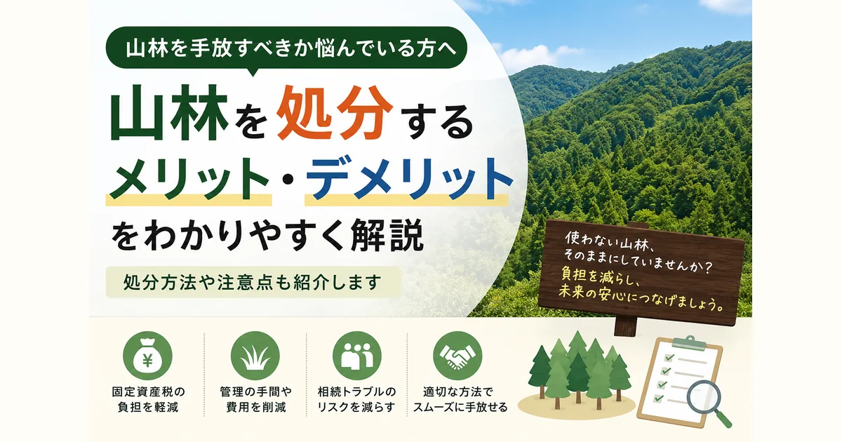 山林を処分するメリット・デメリットをわかりやすく解説