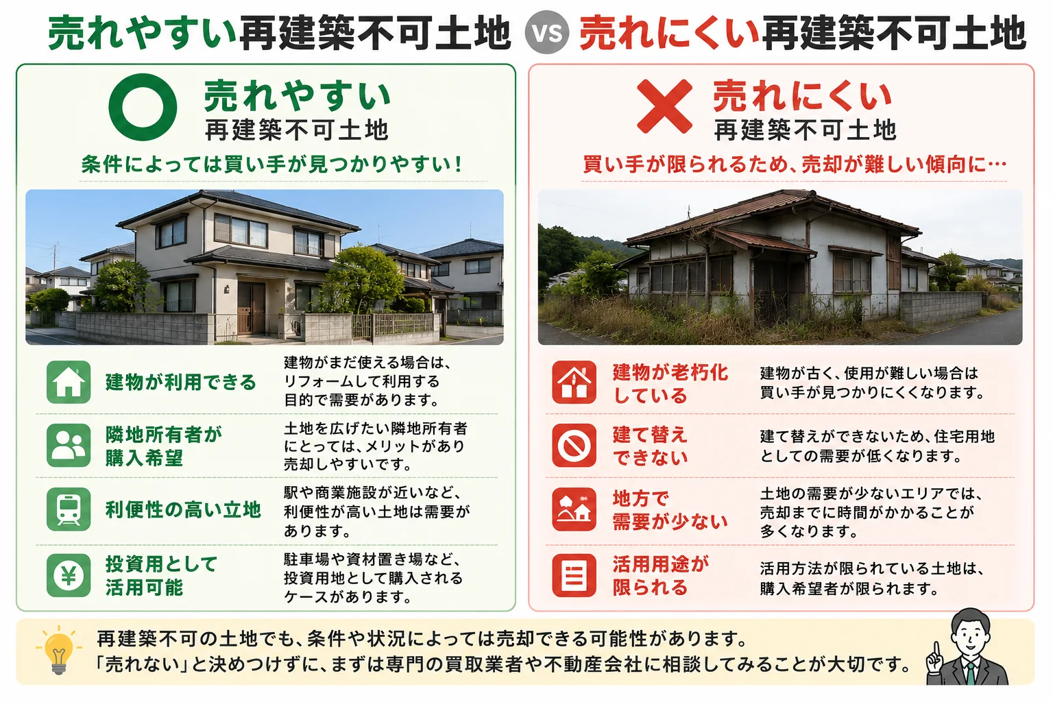 再建築不可の土地は売れる?処分方法をわかりやすく解説