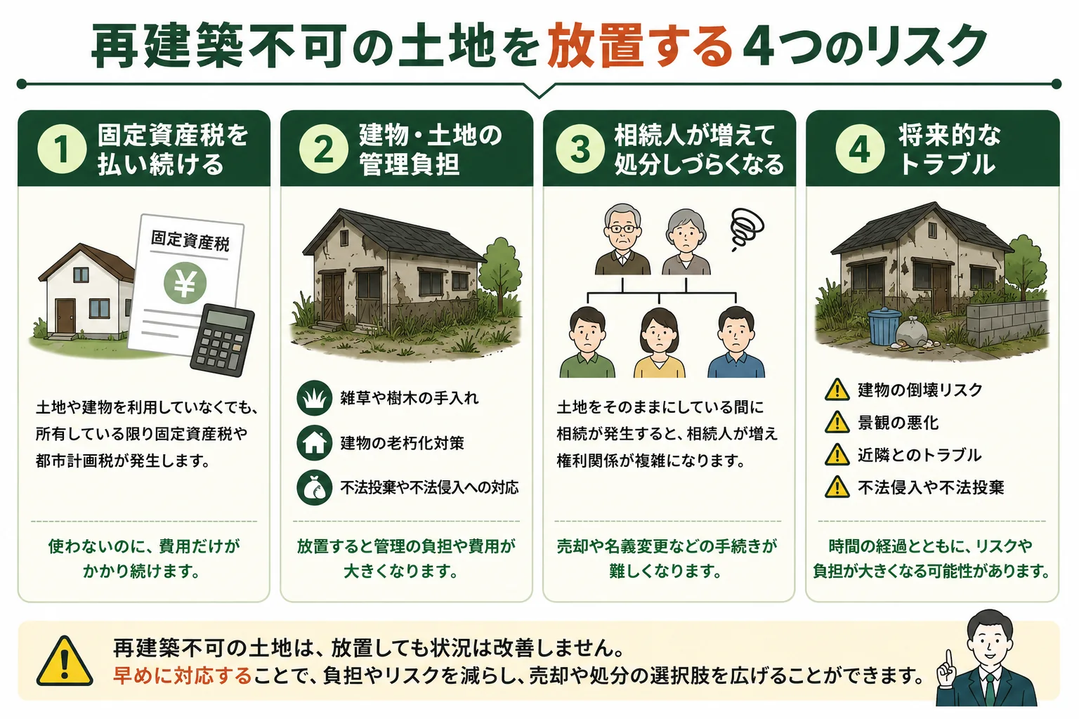 再建築不可の土地は売れる?処分方法をわかりやすく解説