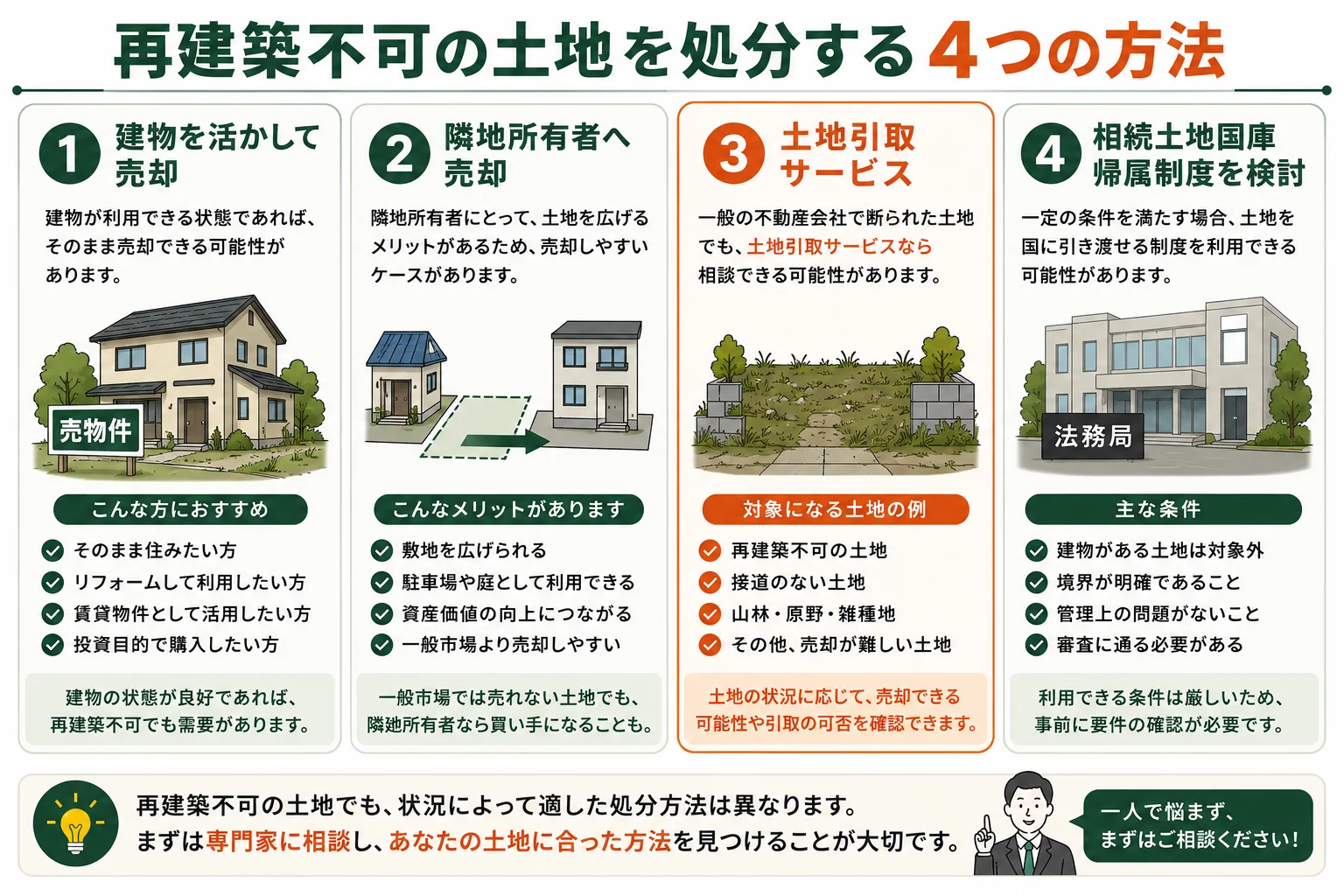 再建築不可の土地は売れる?処分方法をわかりやすく解説