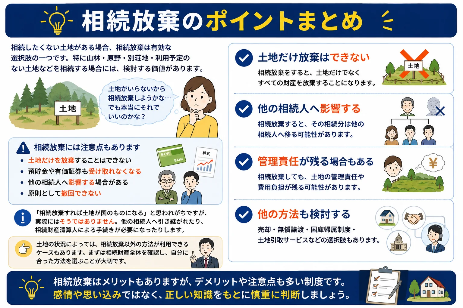 相続放棄すると土地はどうなる?いらない土地を相続したくない場合の対処法