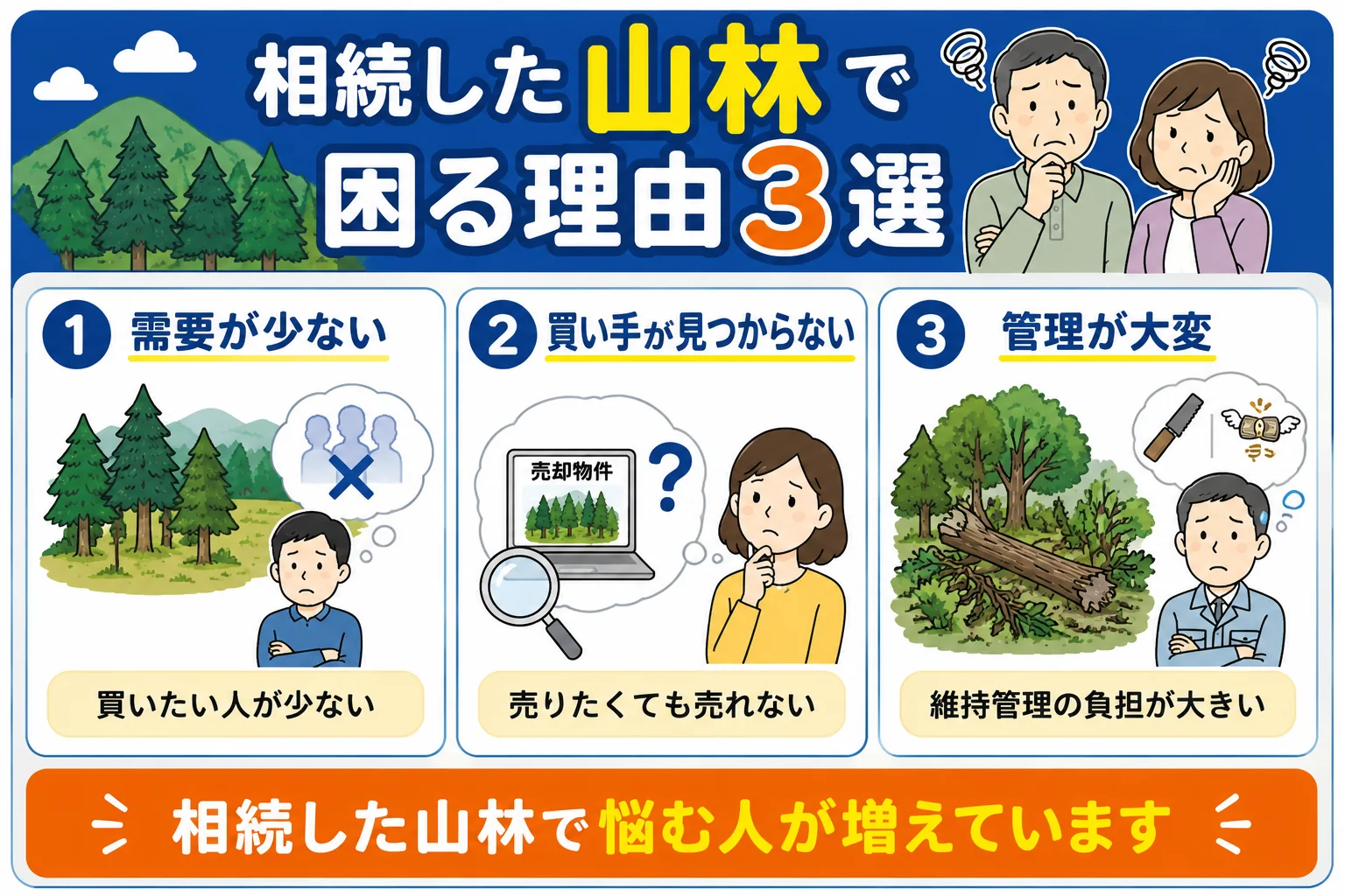相続した山林はどうする?売却・処分方法をわかりやすく解説