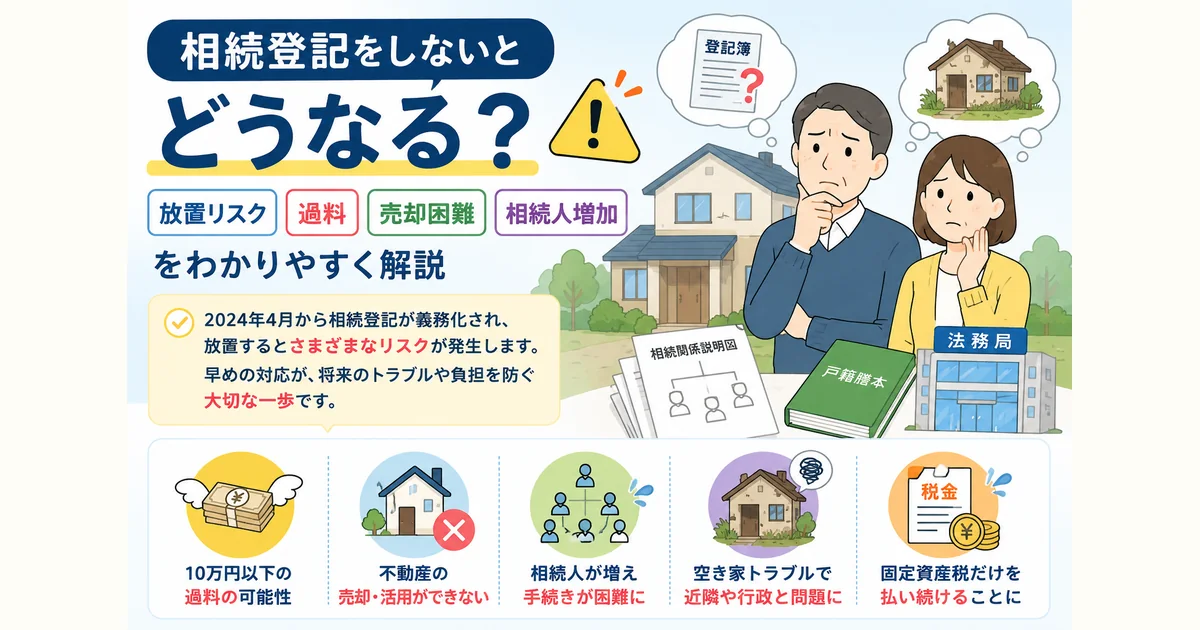 相続登記を放置するとどうなる?リスクと対処法を解説