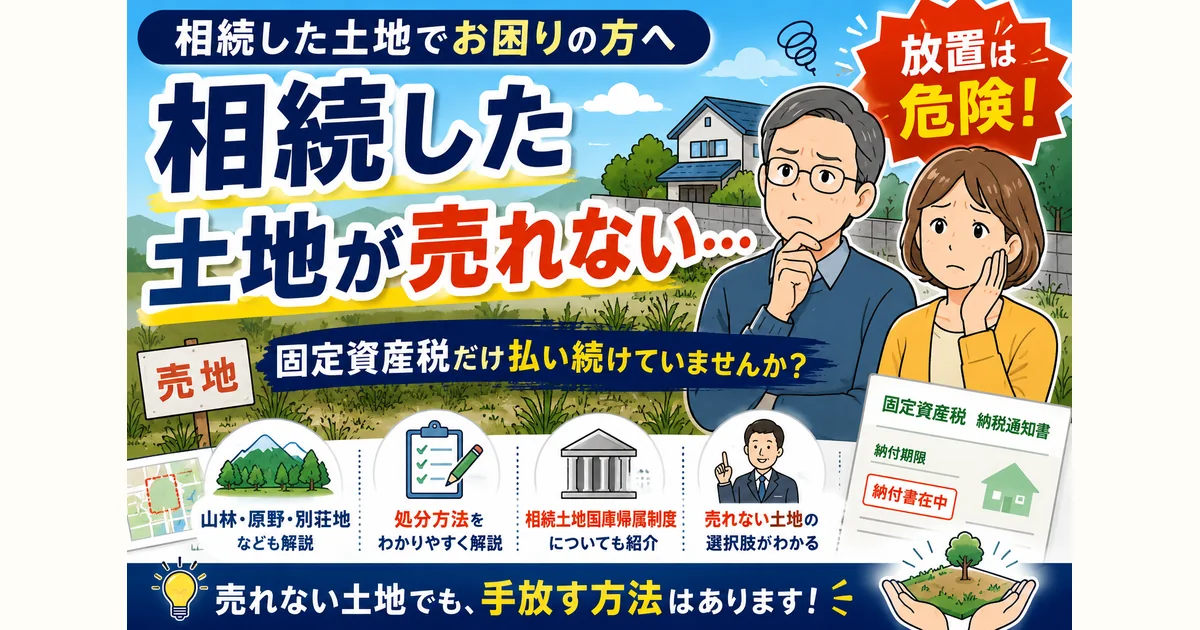 相続した売れない土地はどうする?放置リスクと処分方法をわかりやすく解説