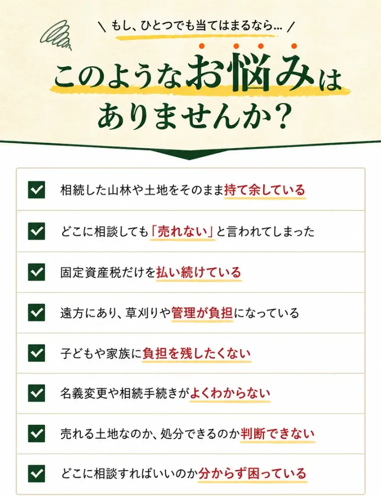 相続した山林や土地の処分に関するお悩み