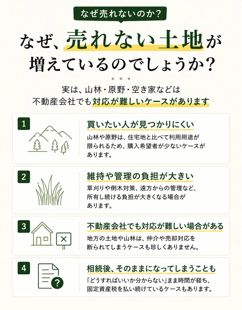 なぜ売れない土地が増えているの？